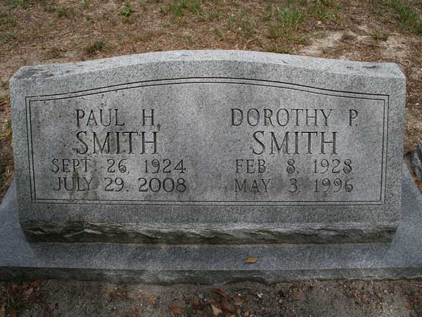 Paul H. & Dorothy P. Smith Gravestone Photo