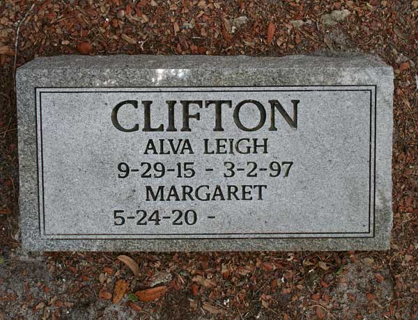 Alva Leigh & Margaret Clifton Gravestone Photo