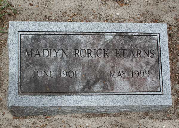 Madlyn Rorick Kearns Gravestone Photo