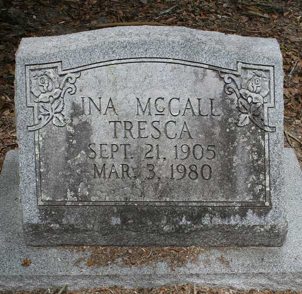 Ina McCall Tresca Gravestone Photo
