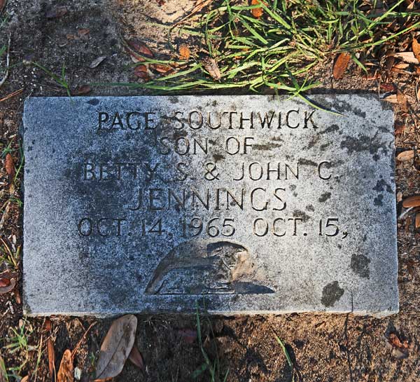 Page Southwick Jennings Gravestone Photo