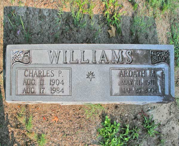 Charles P. & Ardath M. Williams Gravestone Photo