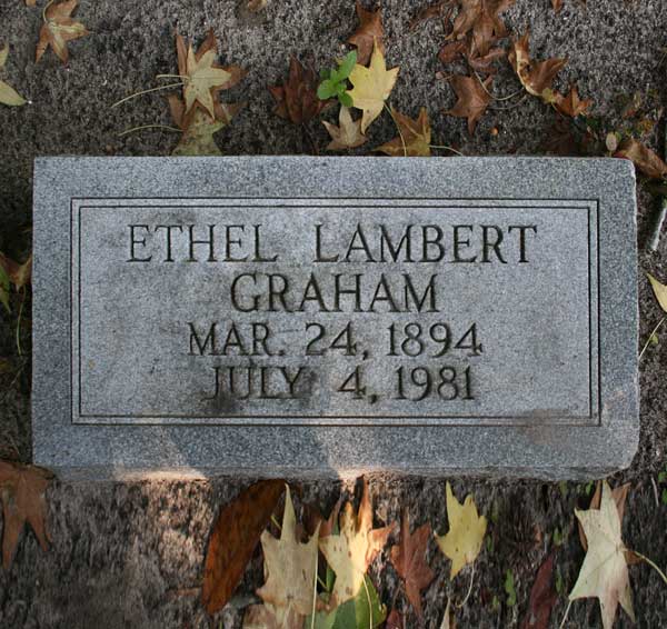 Ethel Lambert Graham Gravestone Photo