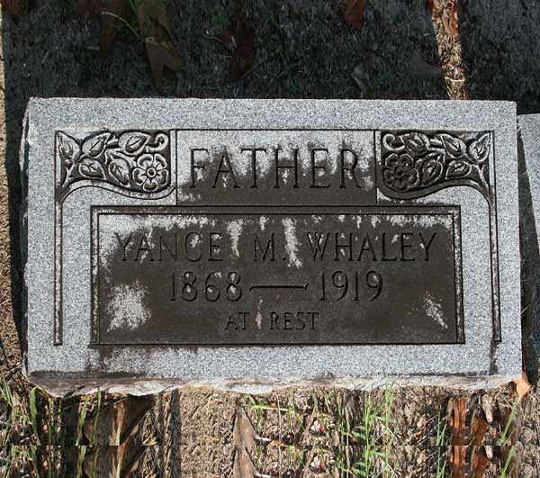 Yance M. Whaley Gravestone Photo
