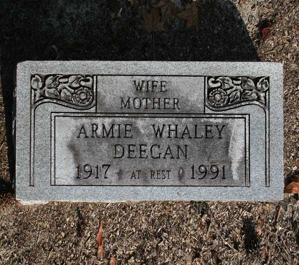 Armie Whaley Deegan Gravestone Photo