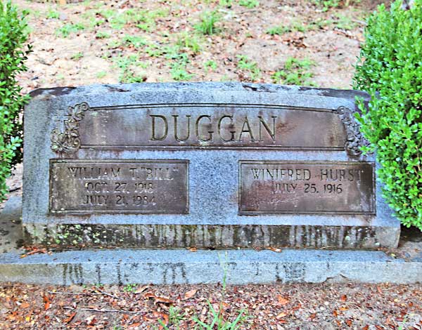 William T. & Winifred Hurst Duggan Gravestone Photo
