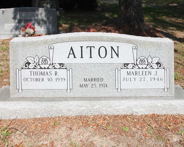 Thomas R. & Marleen J. Aiton Gravestone Photo