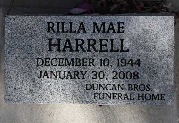 Rilla Mae Harrell Gravestone Photo