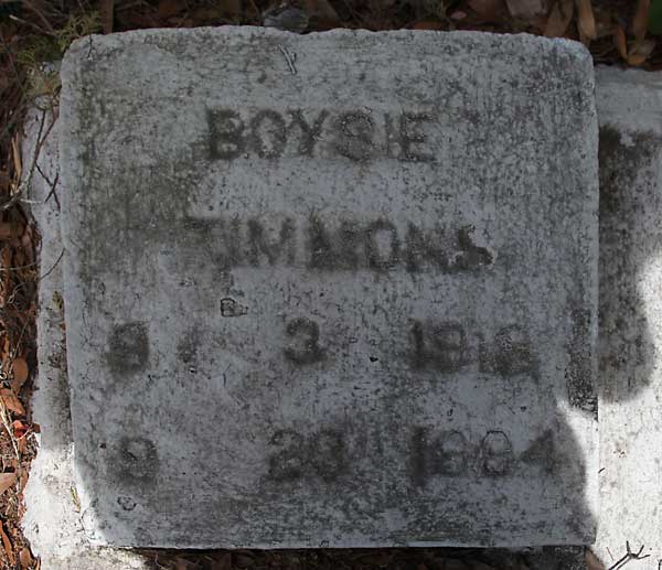Boysie Timmons Gravestone Photo