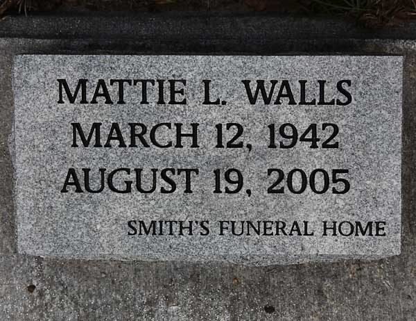 Mattie L. Walls Gravestone Photo
