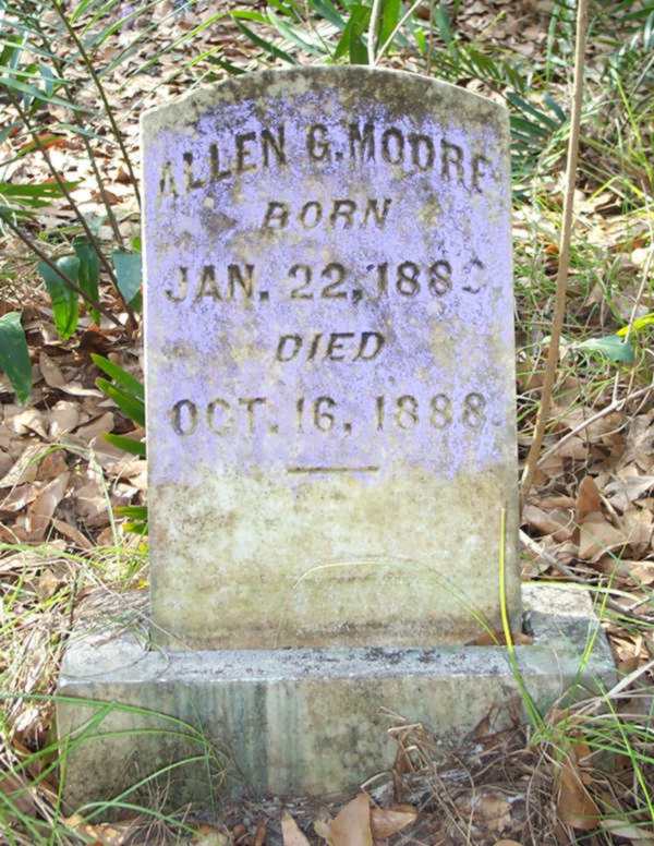 Allen G. Moore Gravestone Photo