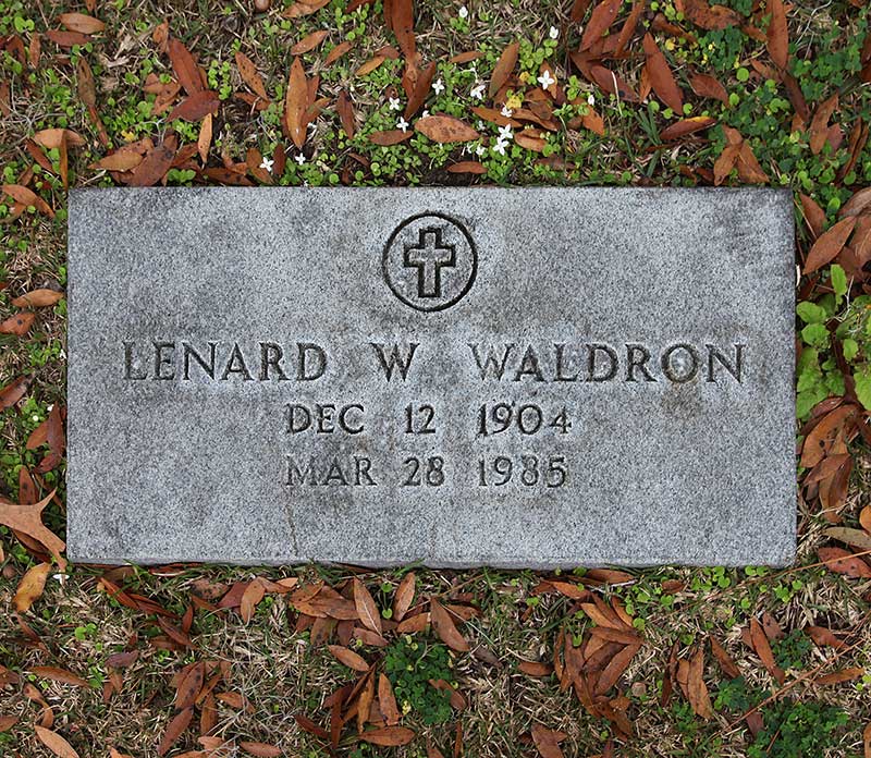 Lenard W Waldron Gravestone Photo