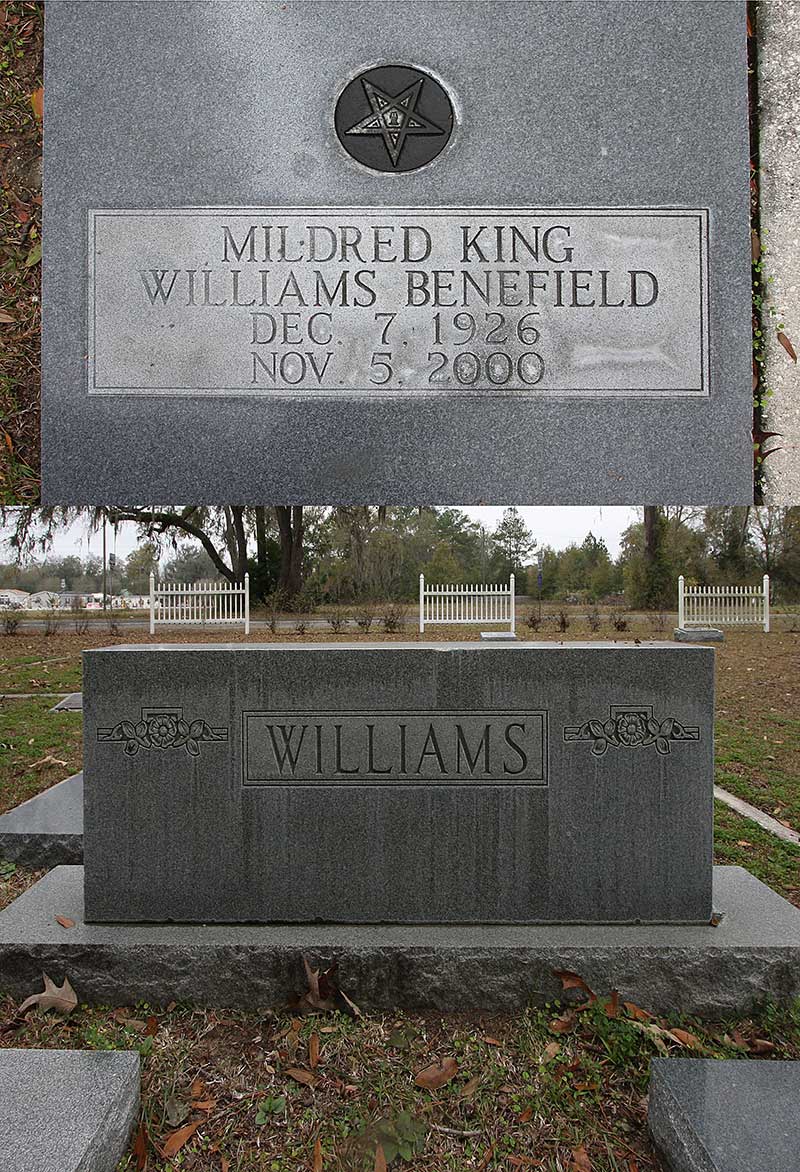 Mildred King Williams Benefield Gravestone Photo