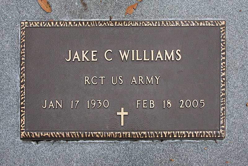 Jake C Williams Gravestone Photo