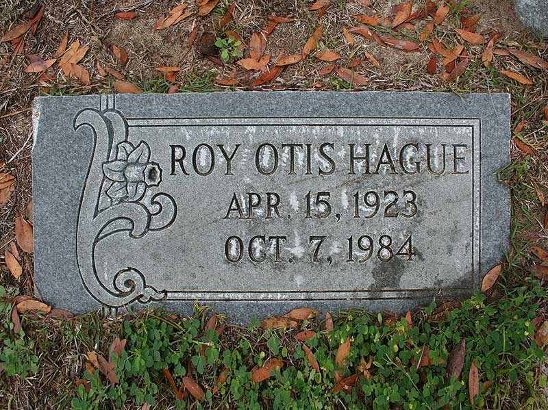 Roy Otis Hague Gravestone Photo