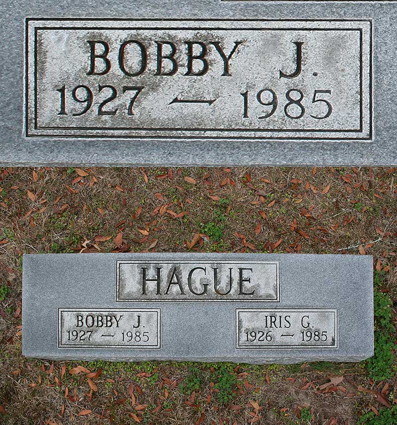 Bobby J. Hague Gravestone Photo