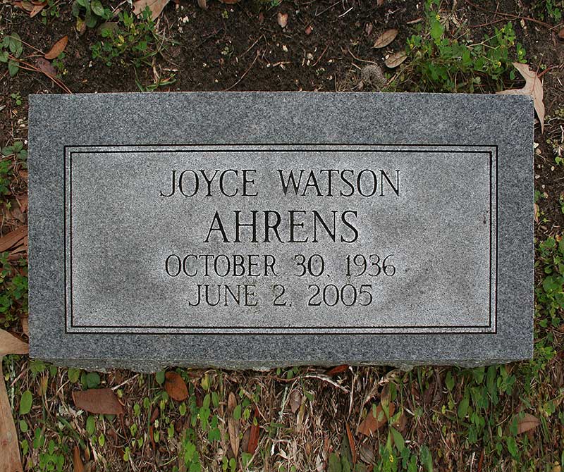 Joyce Watson Ahrens Gravestone Photo