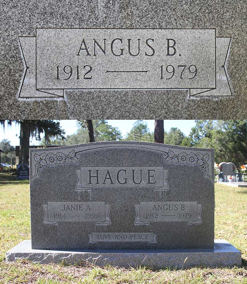 Angus B. Hague Gravestone Photo