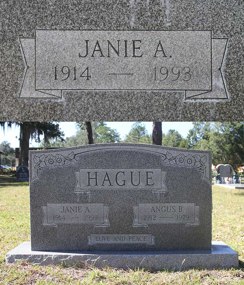 Janie A. Hague Gravestone Photo