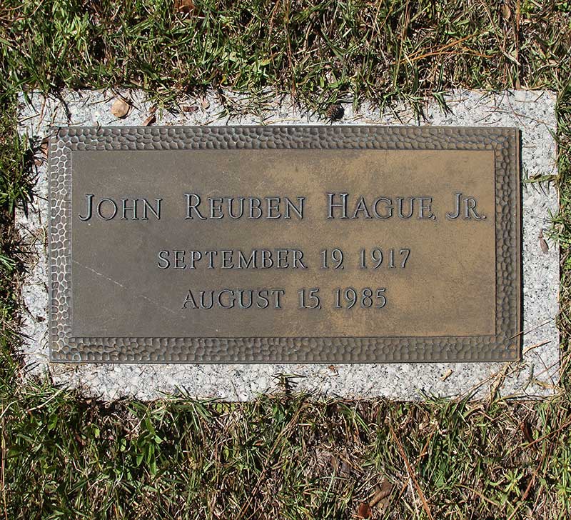 John Reuben Hague Gravestone Photo