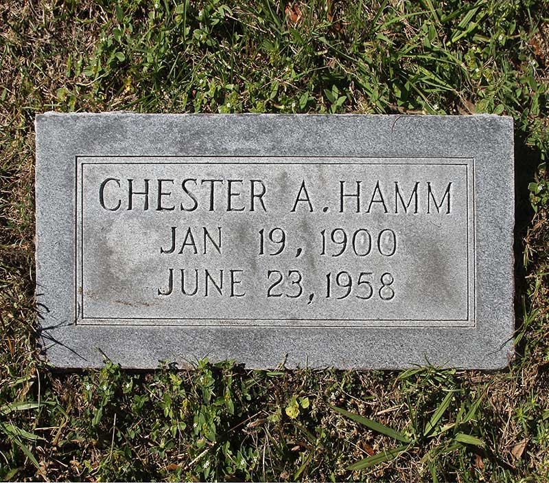 Chester A Hamm Gravestone Photo