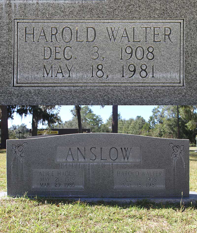 Harold Walter Anslow Gravestone Photo