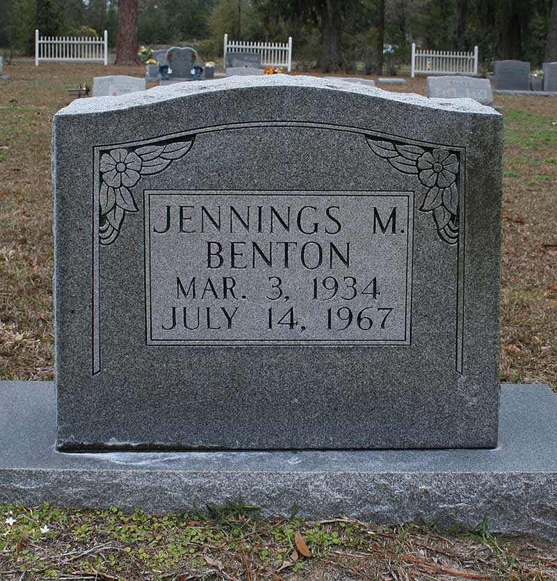 Jennings M Benton Gravestone Photo