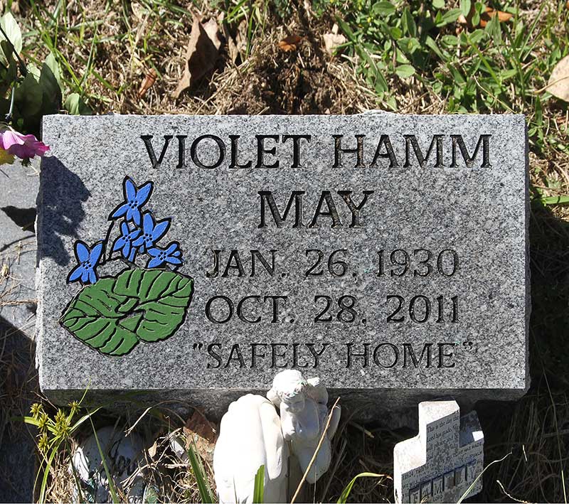 Violet Hamm May Gravestone Photo