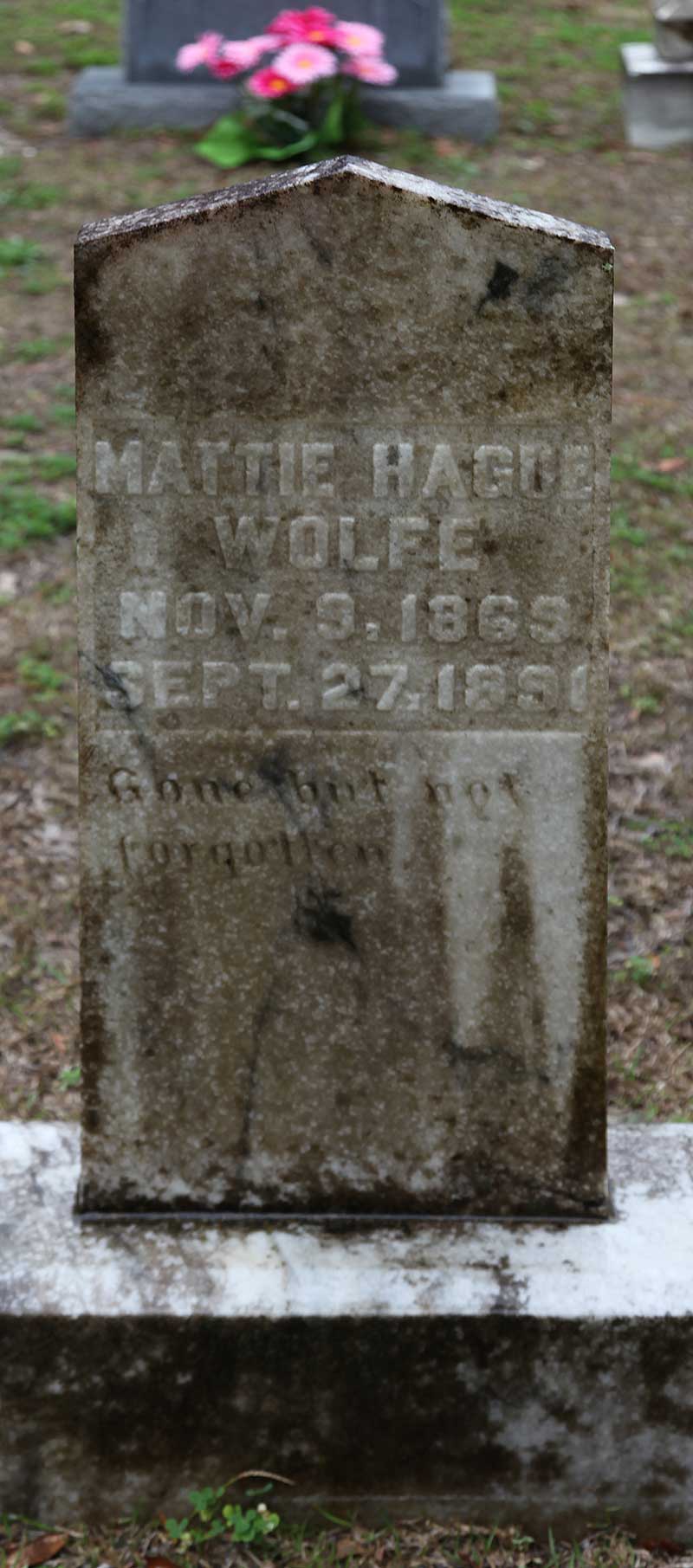 Mattie Hague Wolfe Gravestone Photo
