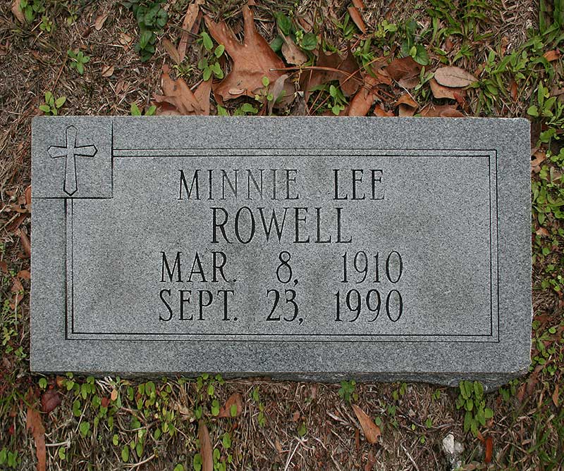 Minnie Lee Rowell Gravestone Photo