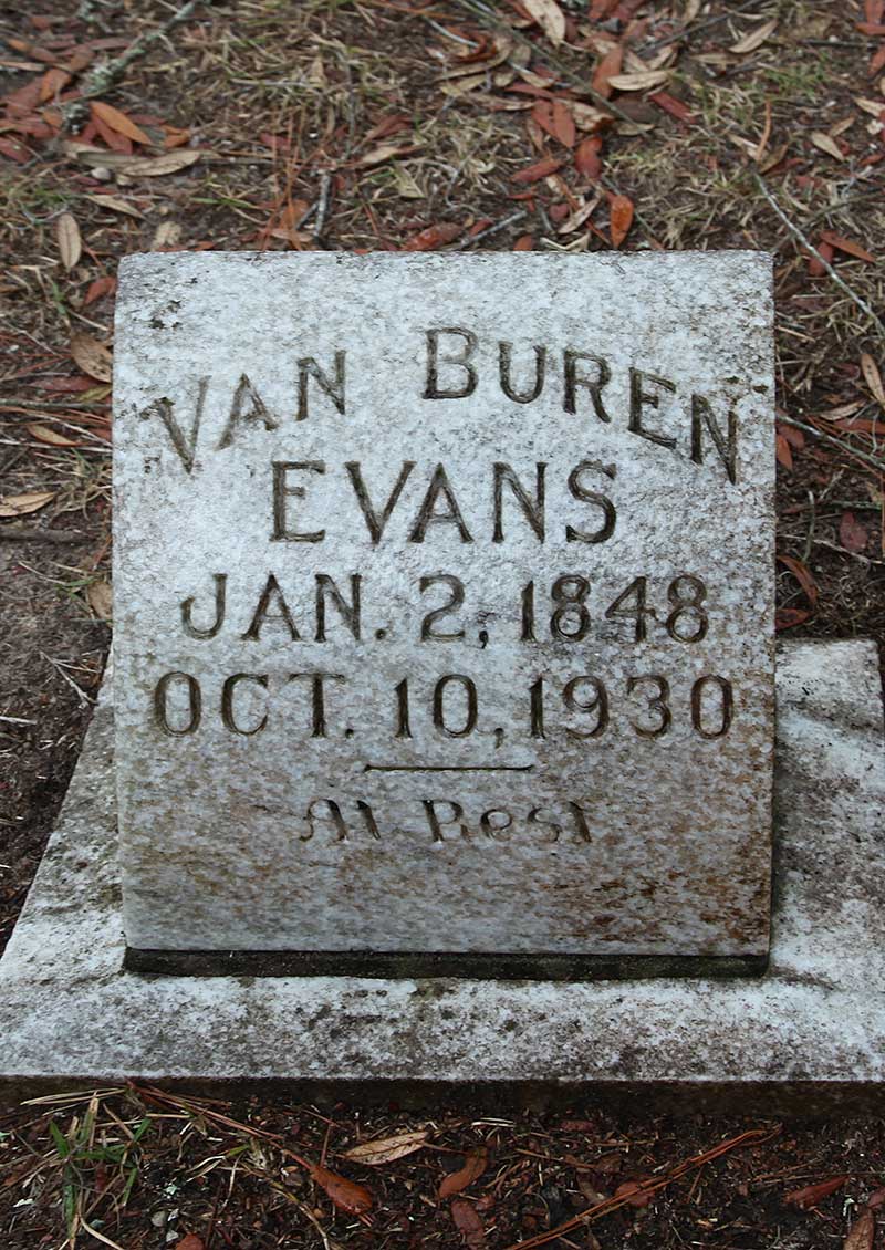 Van Buren Evans Gravestone Photo