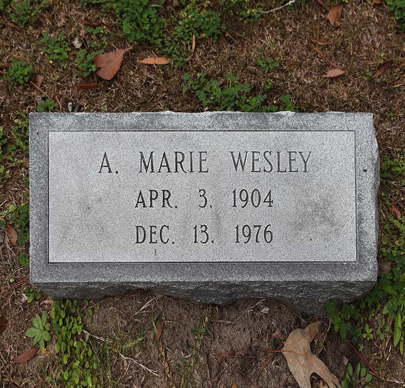 A. Marie Wesley Gravestone Photo