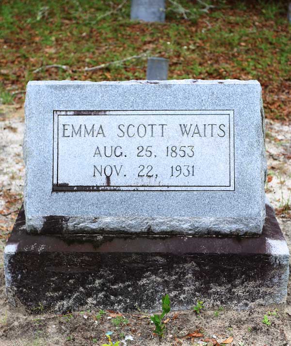 Emma Scott Waits Gravestone Photo