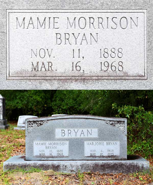 Mamie Morrison Bryan Gravestone Photo