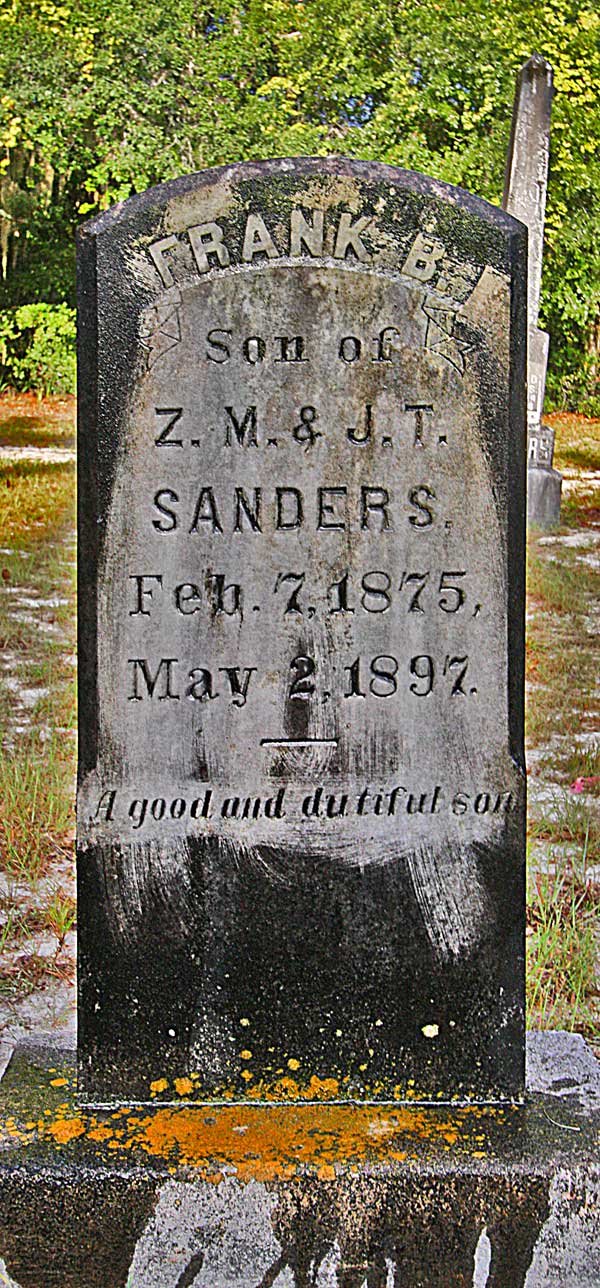 Frank B. Sanders Gravestone Photo