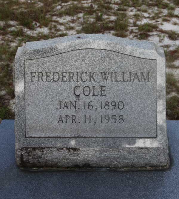 Frederick William Cole Gravestone Photo