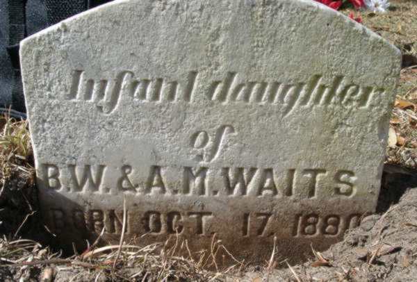 Infant daughter Waits Gravestone Photo