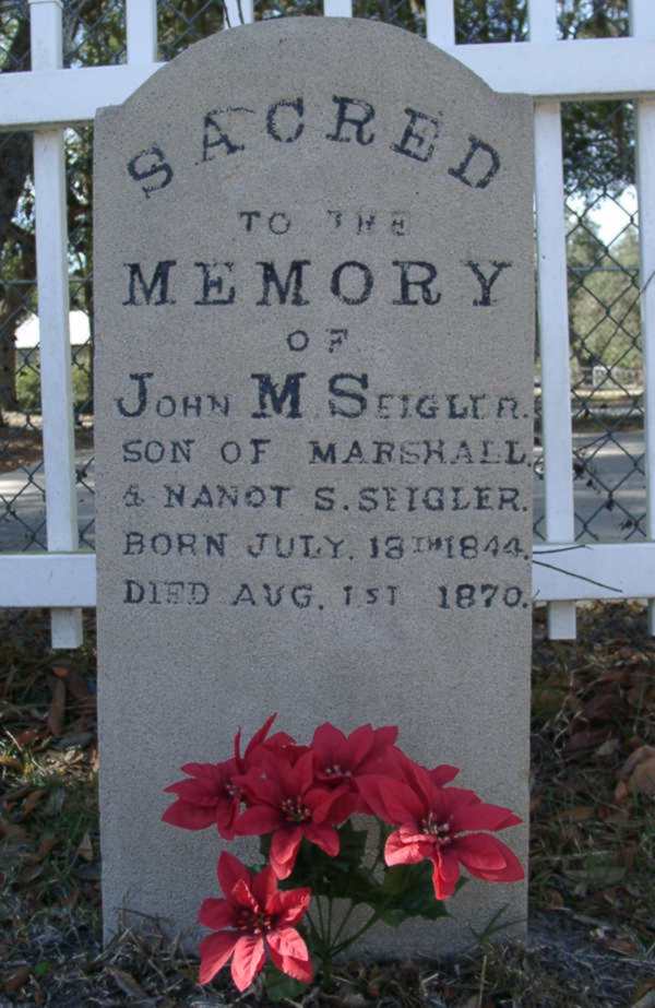 John M. Seigler Gravestone Photo