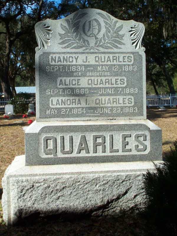 Nancy J. & Alice & Lanora I. Quarles Gravestone Photo