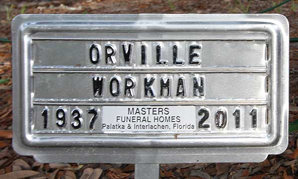 Orville Workman Gravestone Photo