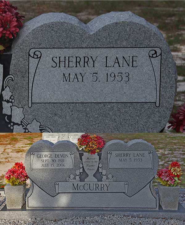 Sherry Lane McCurry Gravestone Photo