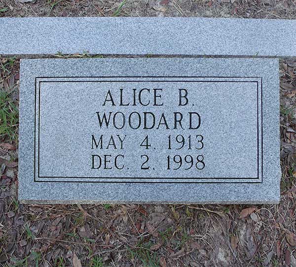 Alice B. Woodard Gravestone Photo