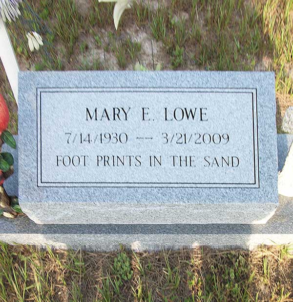 Mary E. Lowe Gravestone Photo