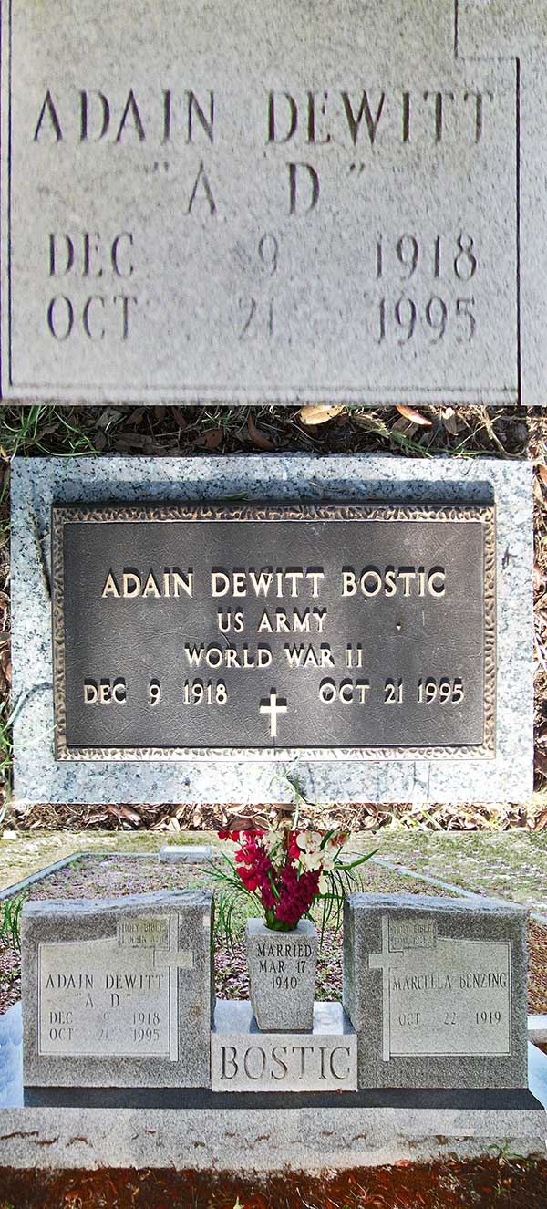 Adain Dewitt Bostic Gravestone Photo