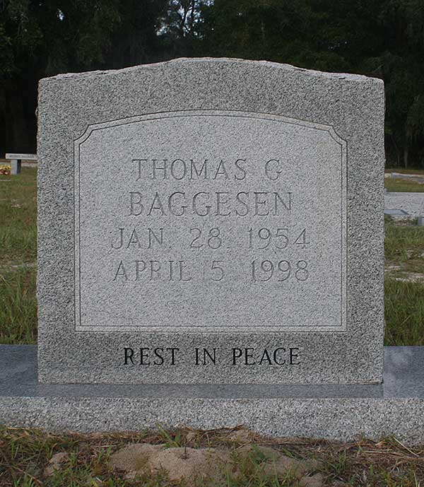 Thomas G. Baggesen Gravestone Photo