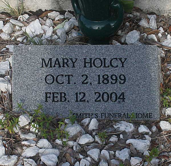 Mary Holcy Gravestone Photo