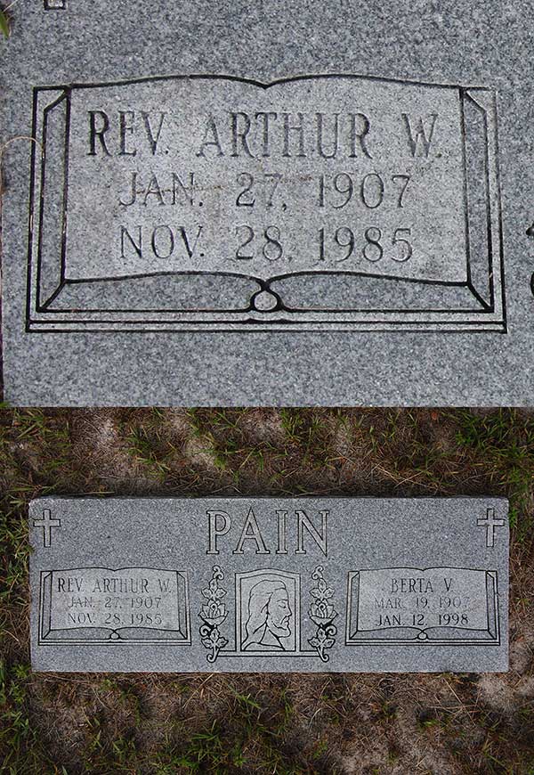 Rev. Arthur W. Pain Gravestone Photo