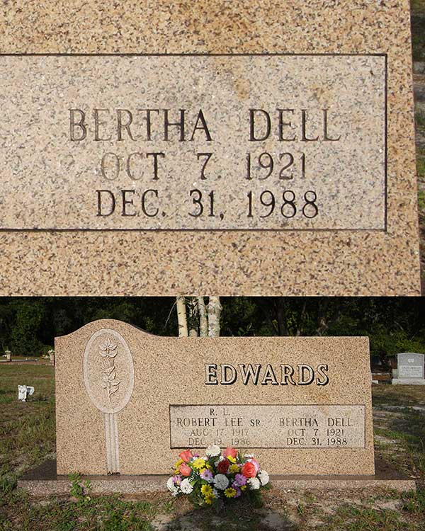 Bertha Dell Edwards Gravestone Photo