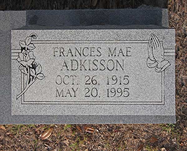 Frances Mae Adkisson Gravestone Photo