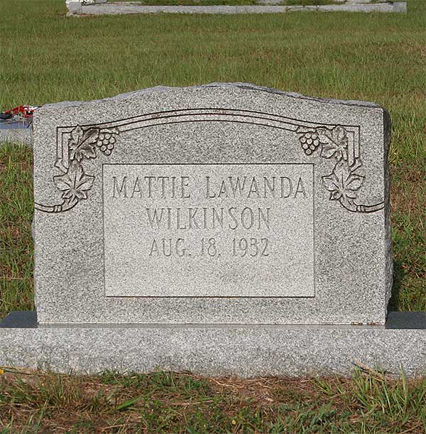 Mattie LaWanda Wilkinson Gravestone Photo